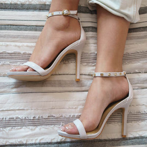 white stilettos